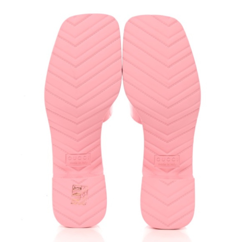 New Gucci logo Rubber sandals pink Gucci Logo Womens Platform Slide Sand… - Picture 5 of 11